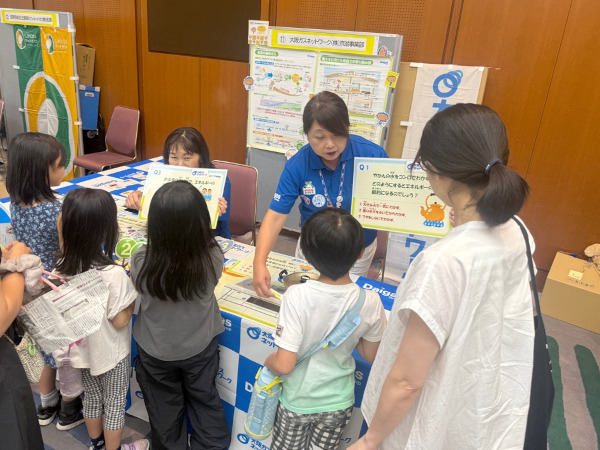 わくわく体験ブース「環境クイズ」で省エネについてのクイズに答える子どもたちの様子