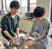 お皿を洗う様子