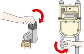 ガス栓を締めましょう。
