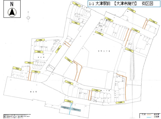 【図5.1】大津駅前 土地区画整理事業 街区図