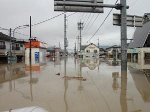 倉敷市真備町被害状況　町の様子