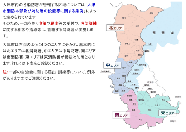 消防署管轄区域