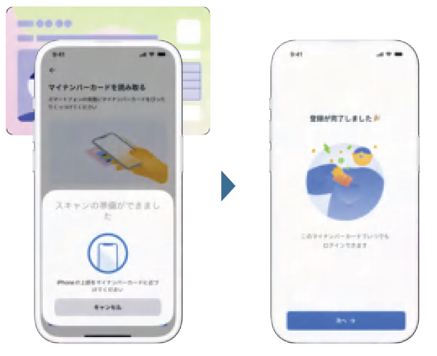 マイナンバーカードを読み取るスマートフォン