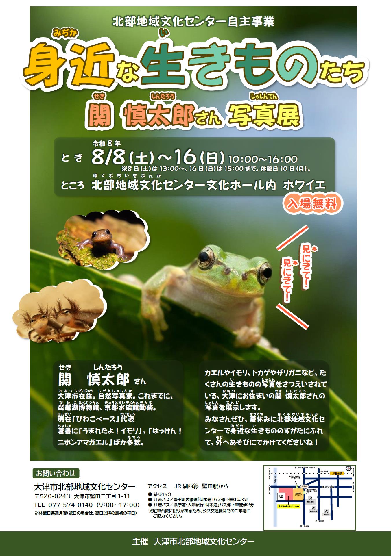 身近な生き物たち 関慎太郎さん写真展チラシ