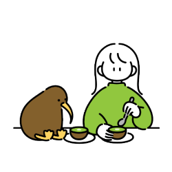 食事をする女性のイラスト