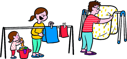 家事の様子　イメージイラスト