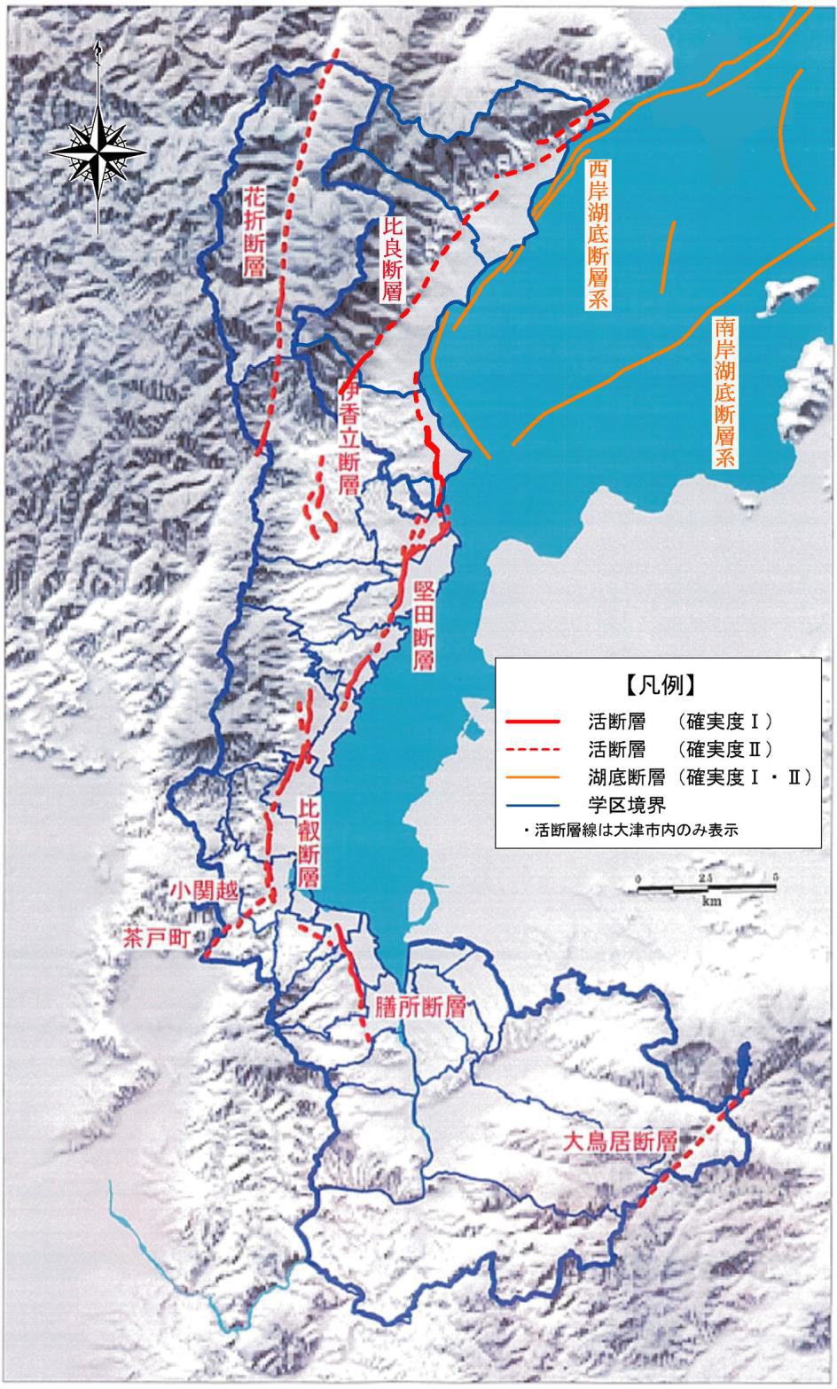 大津市にある断層イメージ地図