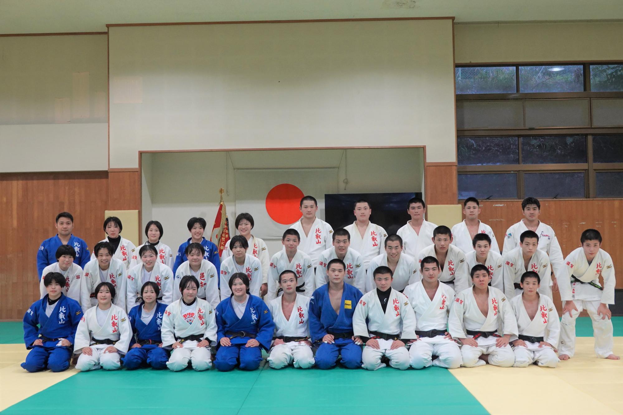 比叡山高校柔道部集合写真