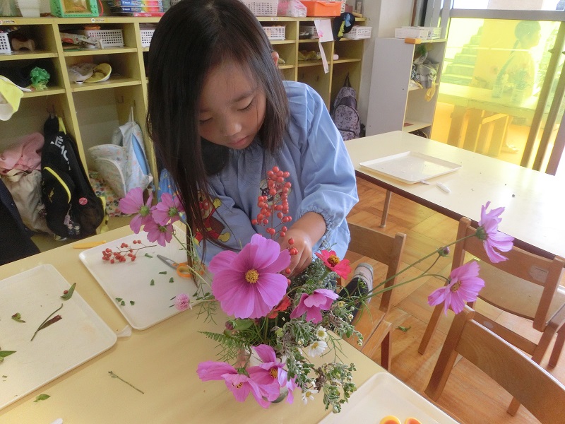 5歳児生け花教室