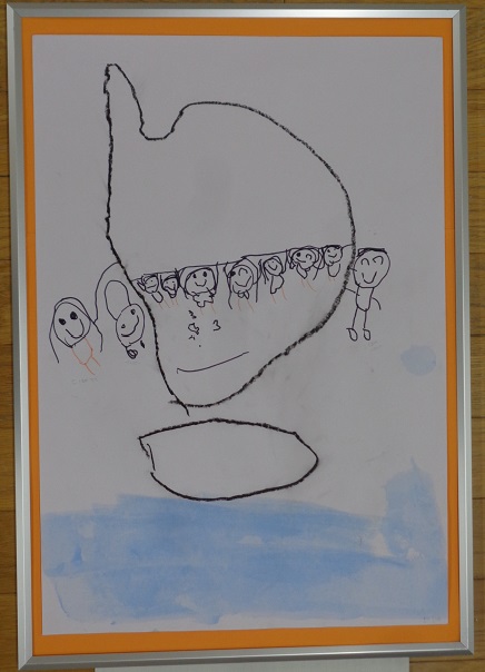 4歳児　ウインドサーフィン体験をした絵