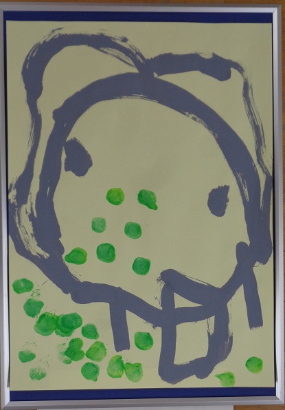 3歳児が動物園に遠足に行ってゾウの絵