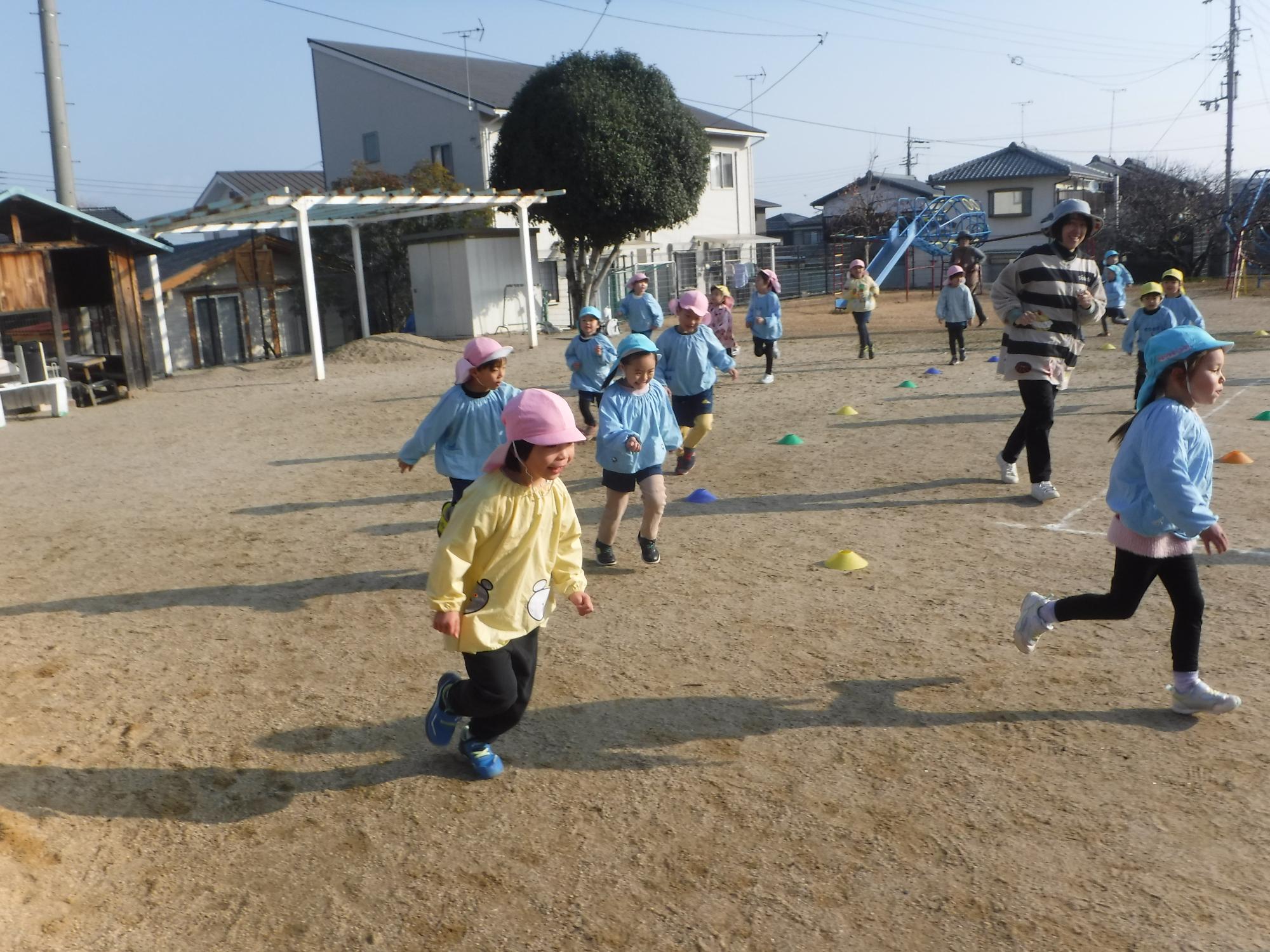 マラソンを走っているところ