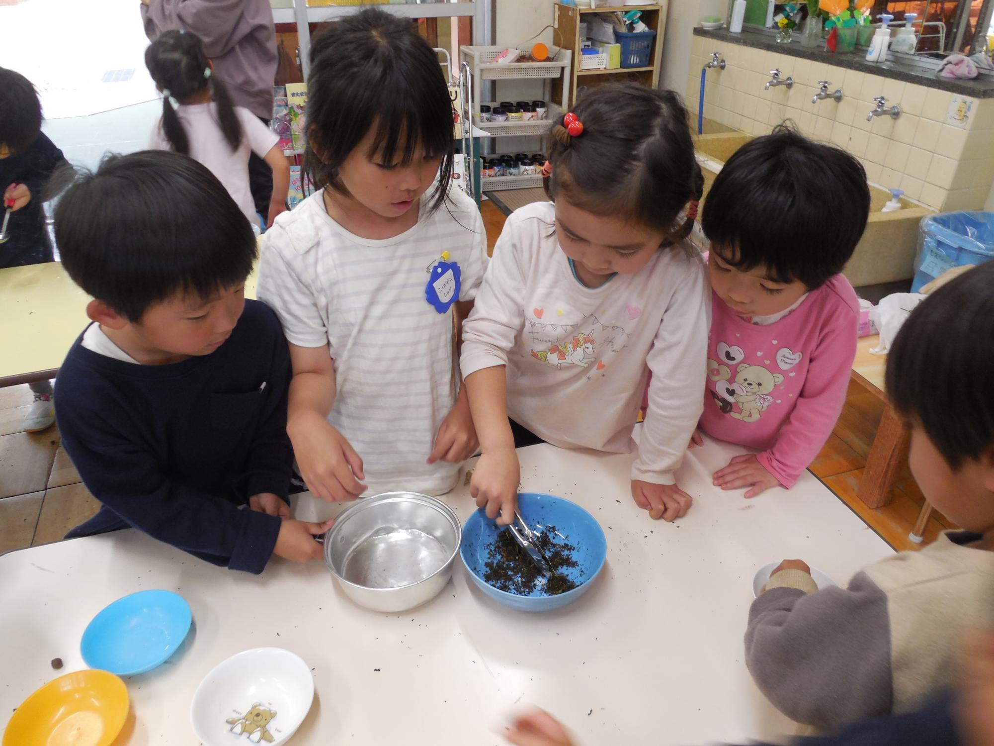 お茶ができたところ