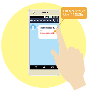 メッセージを受け取ったら、記載されたURLをタップします。