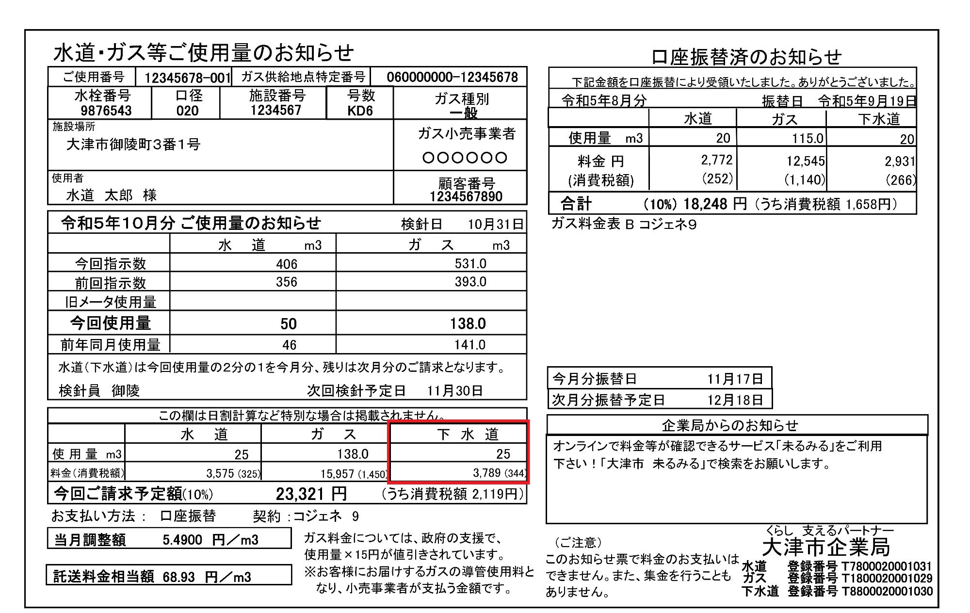 下水道使用料のしくみ　インボイス対応検針票