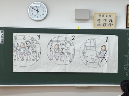 短歌の背景を思い浮かべるための講師の絵