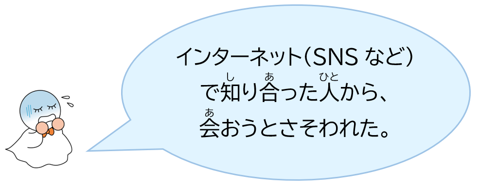 インターネット（SNSなど）で知り合った人から、会おうとさそわれた。