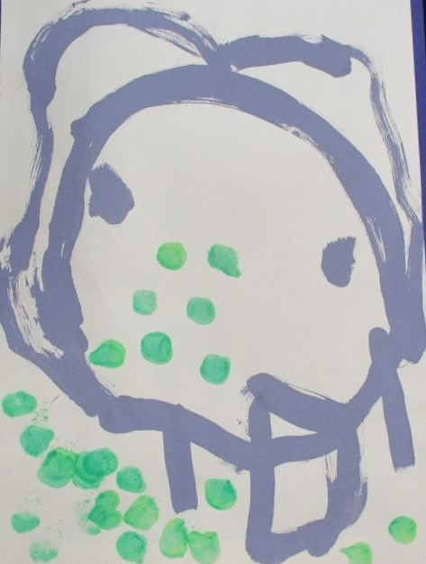 3歳児が絵の具で描いたぞう