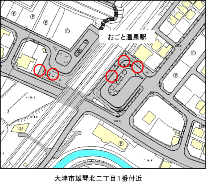 おごと温泉駅付近地図