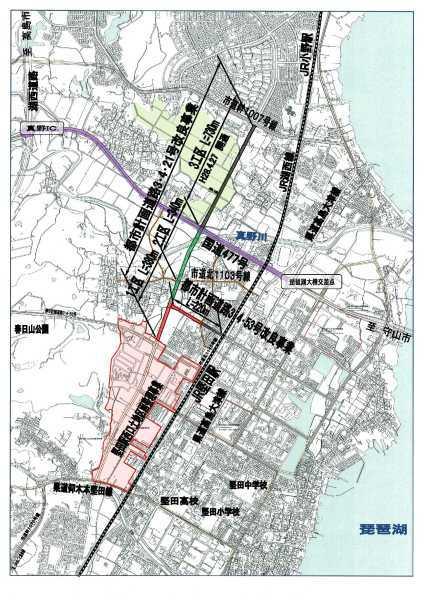 都市計画道路3・4・21号改良事業位置図
