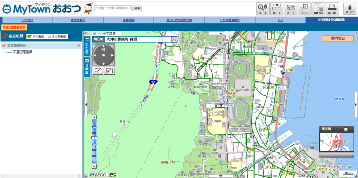 市道認定路線網図の表示