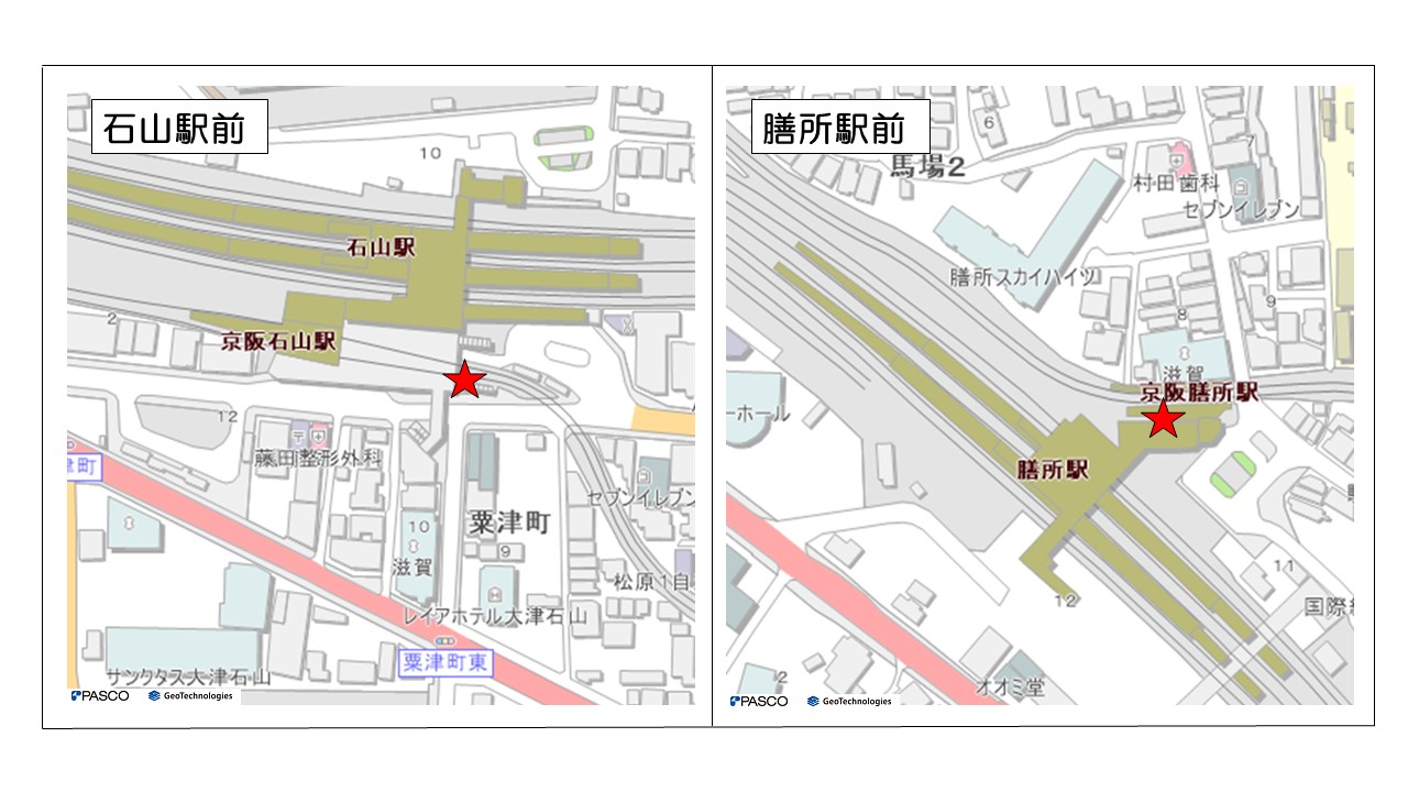膳所、石山駅　地図イメージ
