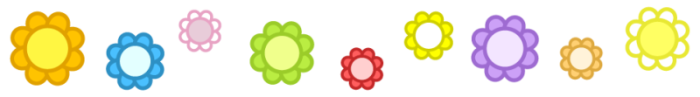 色々な色の花のイラスト