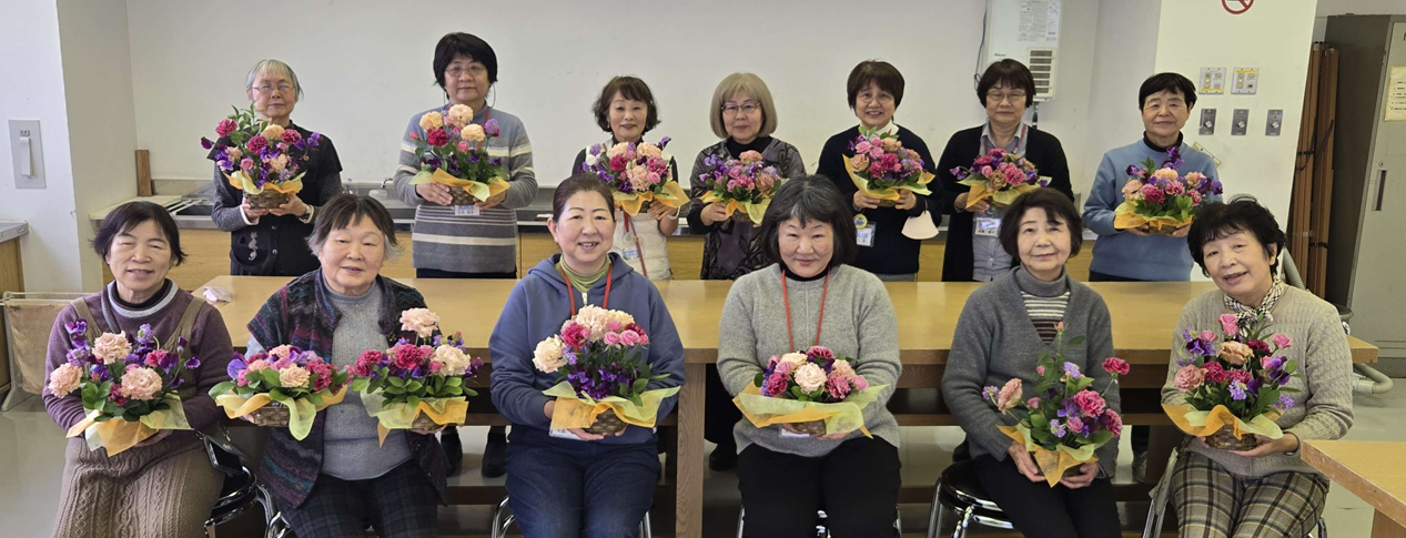 チャオ会員向けフラワーアレンジメントの受講者