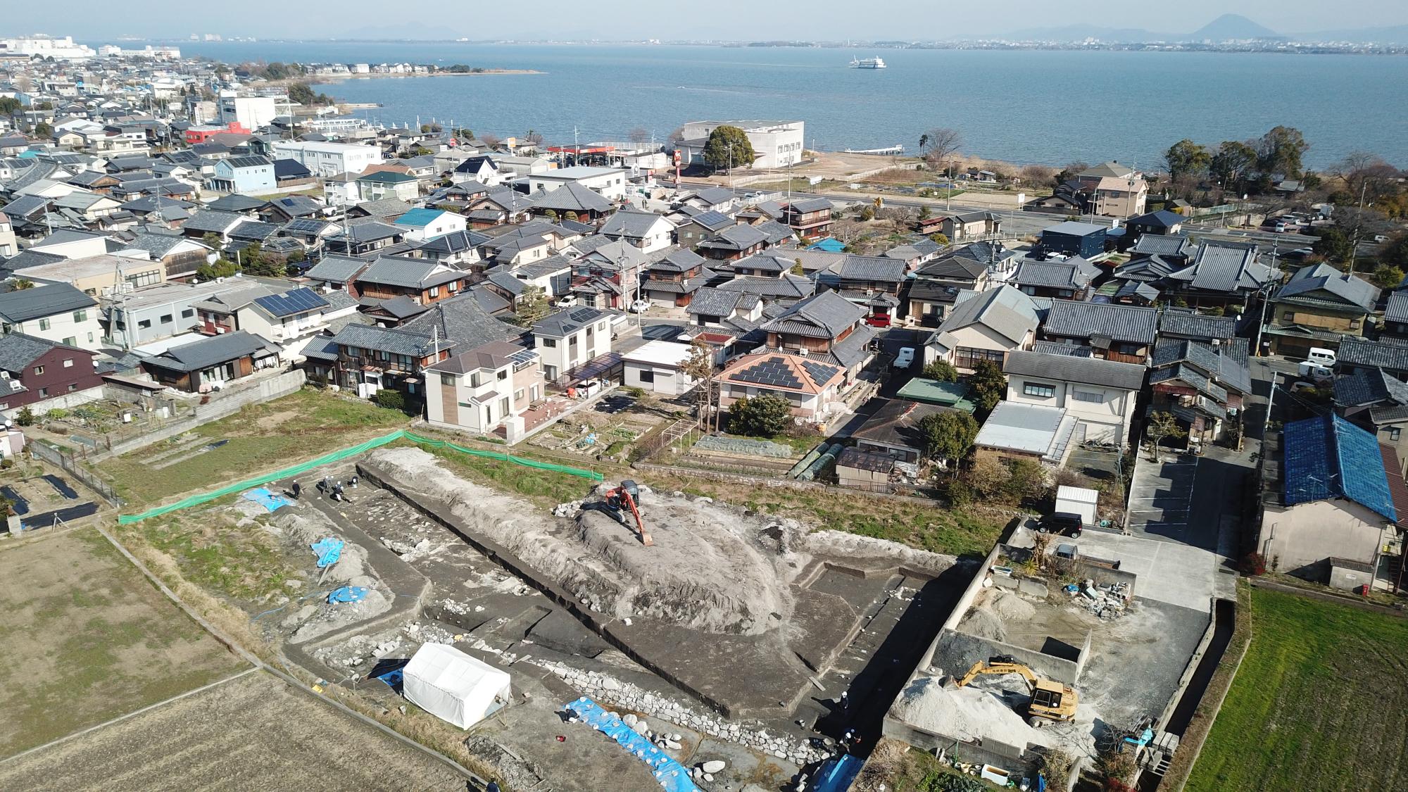 坂本城跡空撮